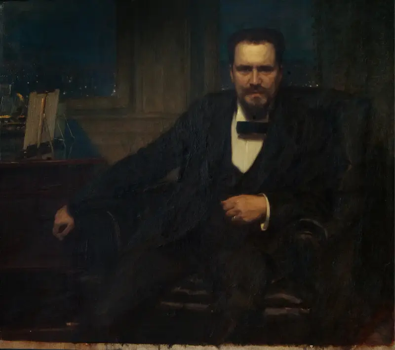 Porträtt av Ernest Thiel av Oscar Björck