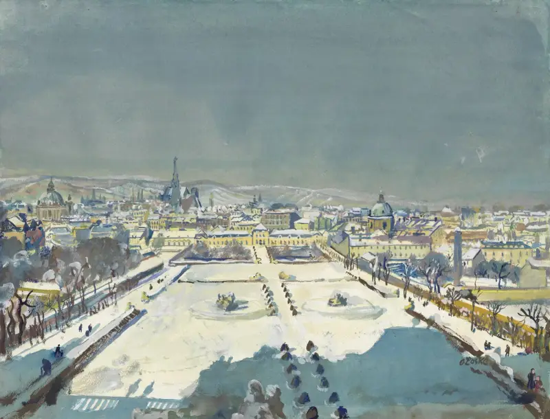 Belvedere med utsikt över Wien av Oskar Laske