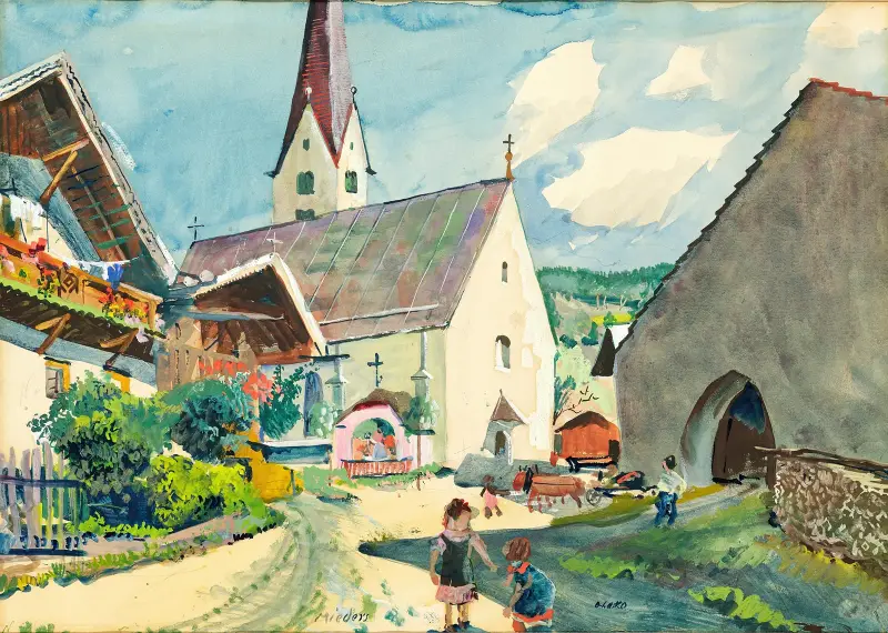 Church in Mieders in Tyrol av Oskar Laske