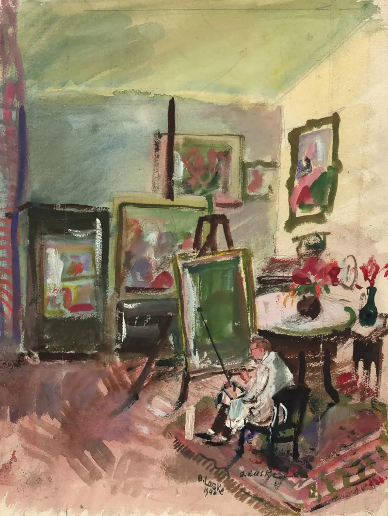Das Atelier des Malers Oskar Gawell in Wien av Oskar Laske