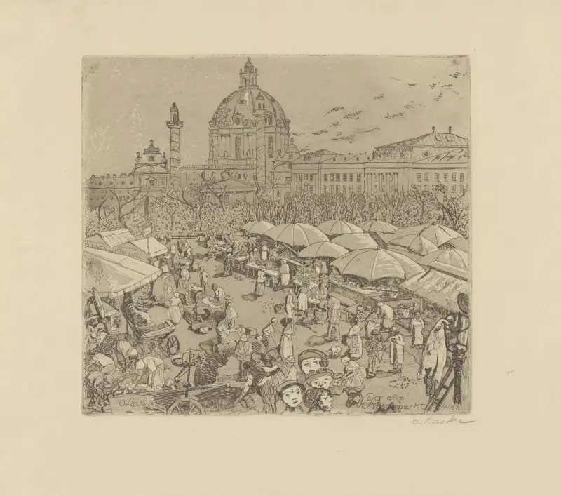 Den gamla Naschmarkt av Oskar Laske
