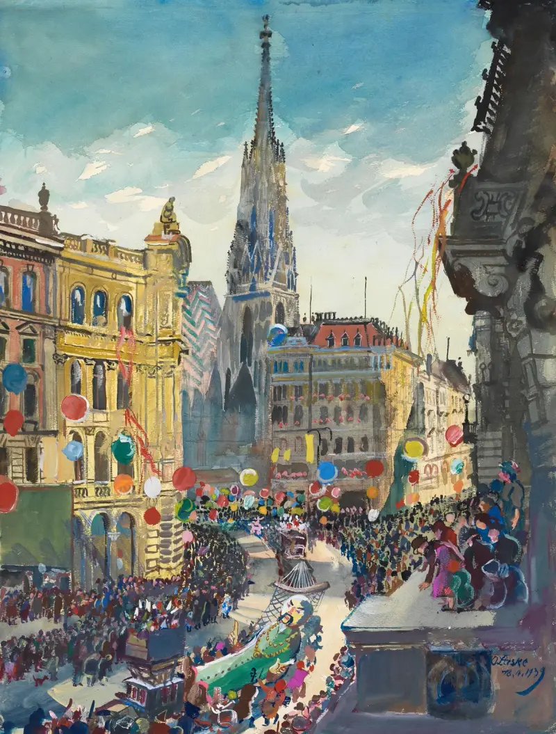Faschingszug in Wien am 18. Februar 1939 av Oskar Laske