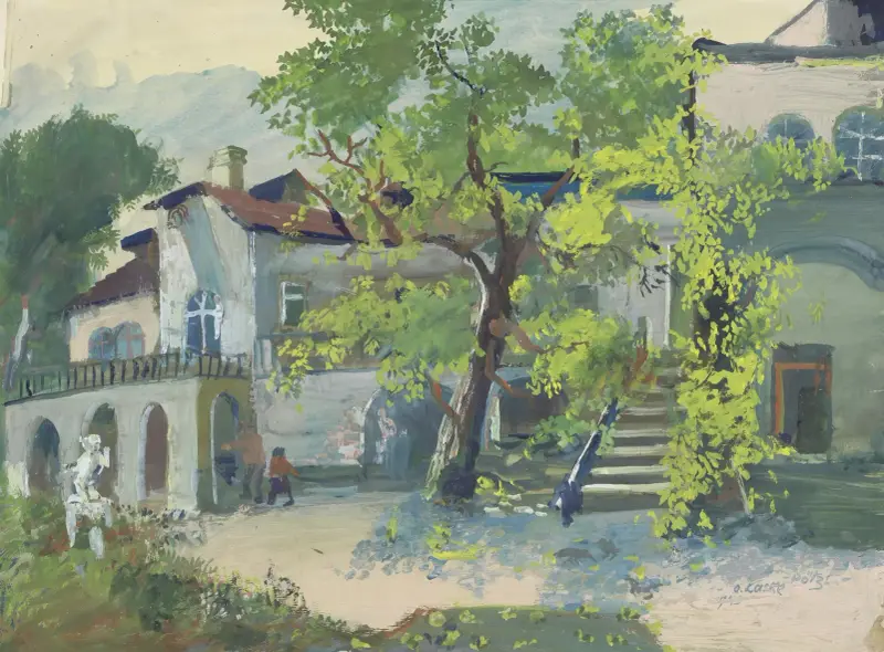 Villa Mautner i Pötzleinsdorf, trädgårdsvy av Oskar Laske