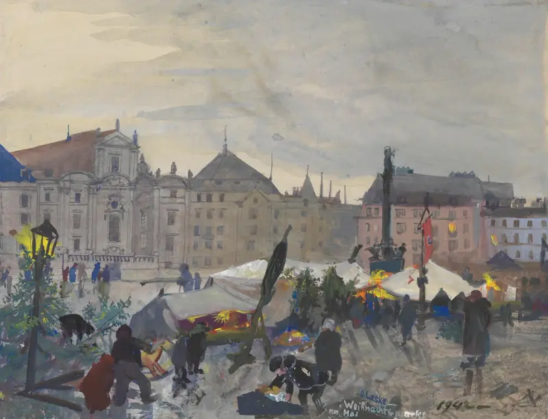 Julmarknad vid Hof av Oskar Laske