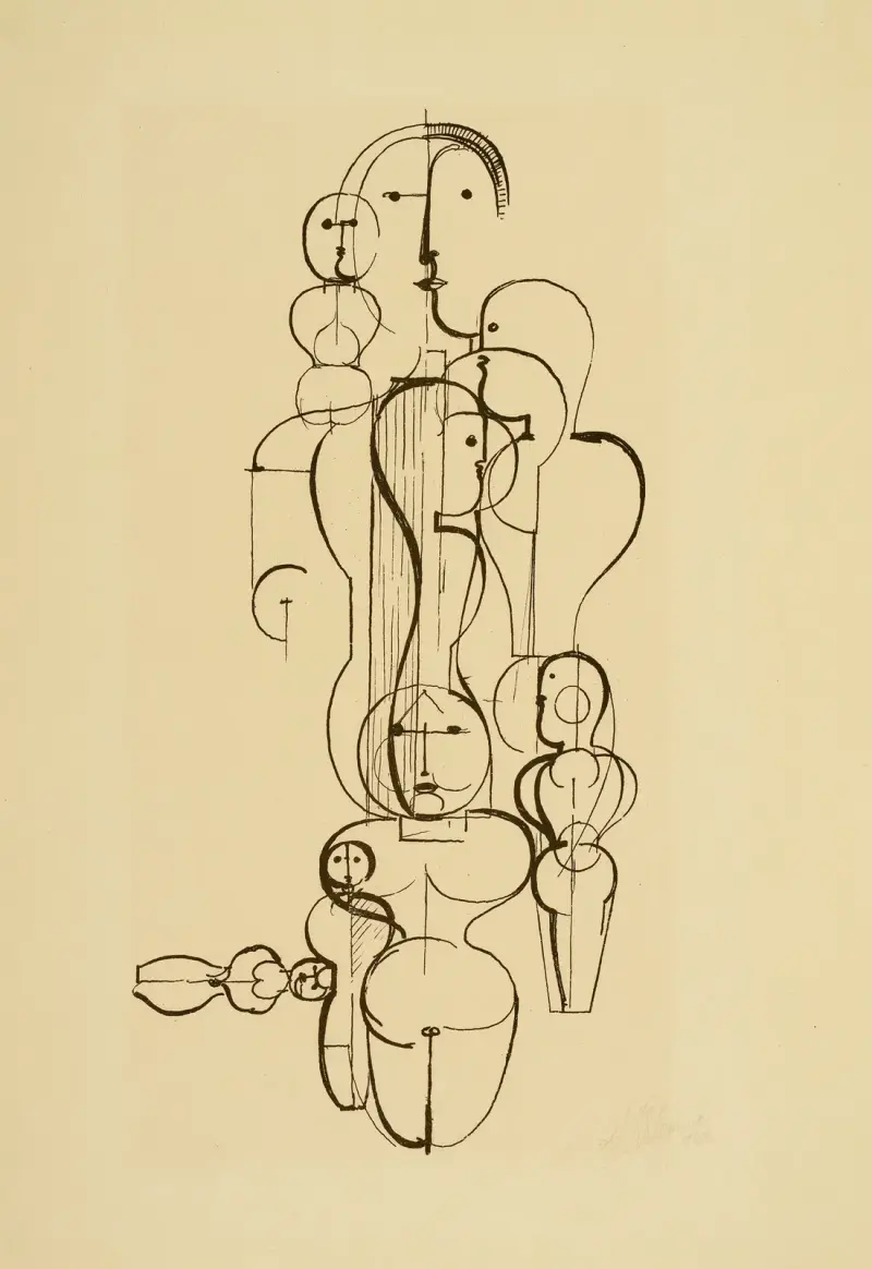 Konzentrische Gruppe; Figurenplan K1 von Oskar Schlemmer