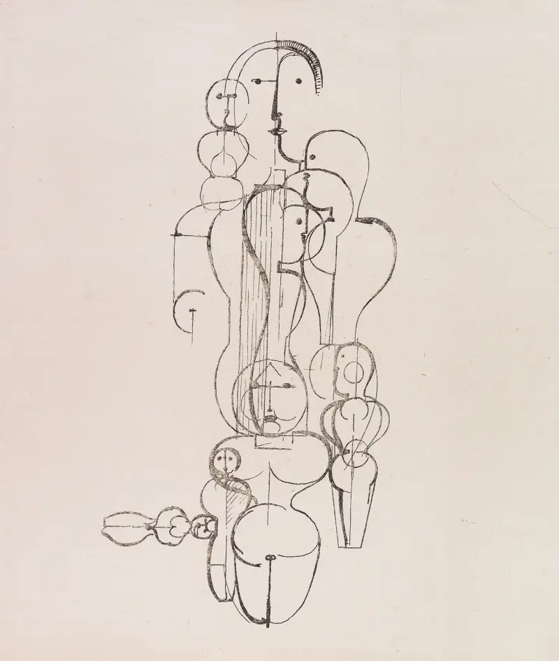 Konzentrische Gruppe (Figurenplan K1) av Oskar Schlemmer