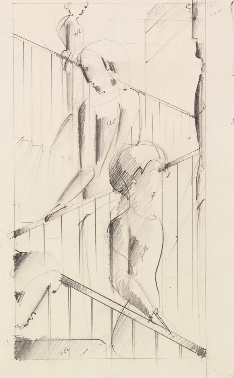 Treppenszene von Oskar Schlemmer