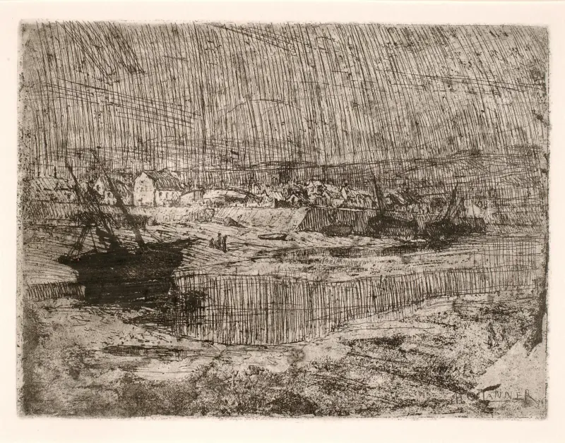 Kapsejsade fiskebåtar, Bretagne av Henry Ossawa Tanner