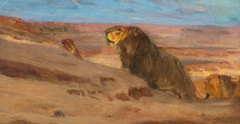 Lions in the Desert av Henry Ossawa Tanner