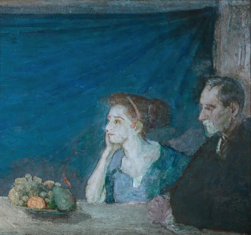 Portrait of Mr. and Mrs. Atherton Curtis with Still Life av Henry Ossawa Tanner