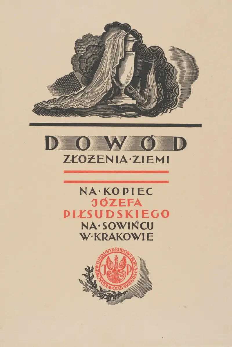 Dowód złożenia ziemi na Kopiec Piłsudskiego av Stanisław Ostoja-Chrostowski