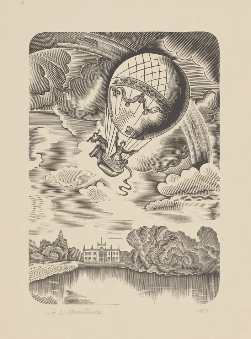 Montgolfier, illustration till minnesskriften till minne av stupade flygare av Stanisław Ostoja-Chrostowski