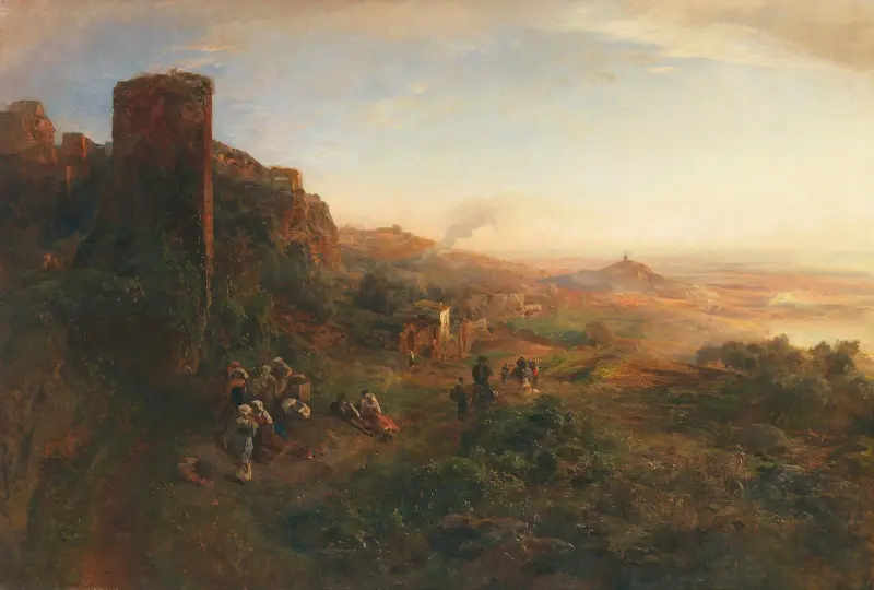 Abendstimmung in den Albaner Bergen av Oswald Achenbach