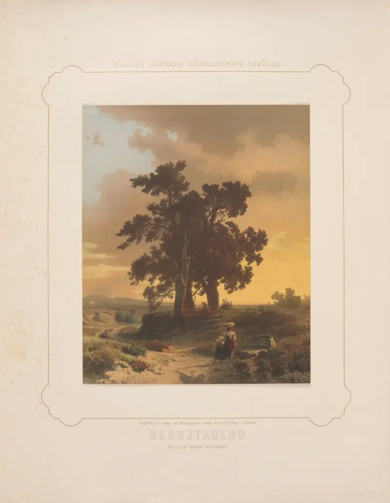 Herbstabend. Motiv aus der Campagne. av Oswald Achenbach