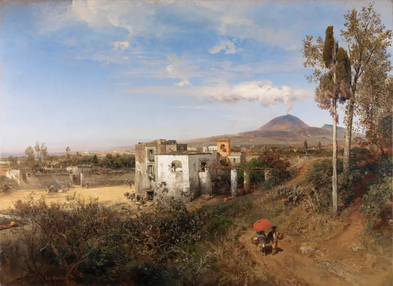 Landschaft bei Pompeji von Oswald Achenbach