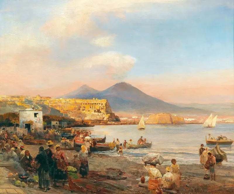 Sonnenuntergang im Golf von Neapel von Oswald Achenbach