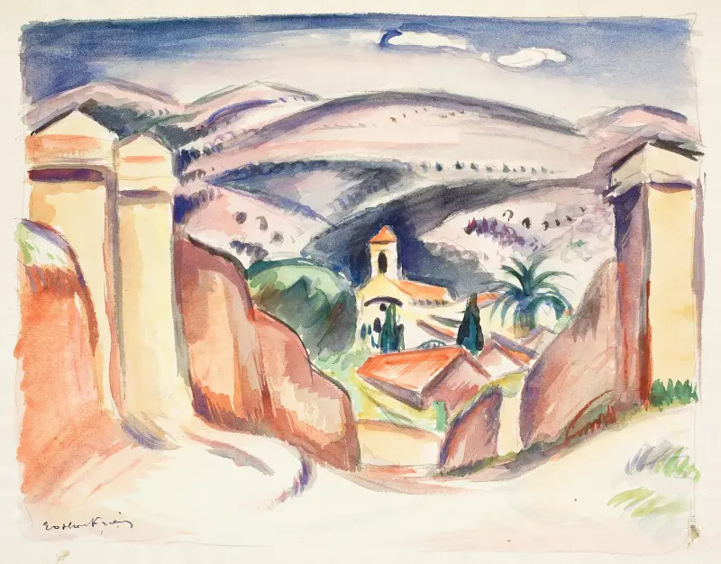 Indgangen til Cassis, også kaldet Kirketårnet i Cassis av Emile Othon Friesz