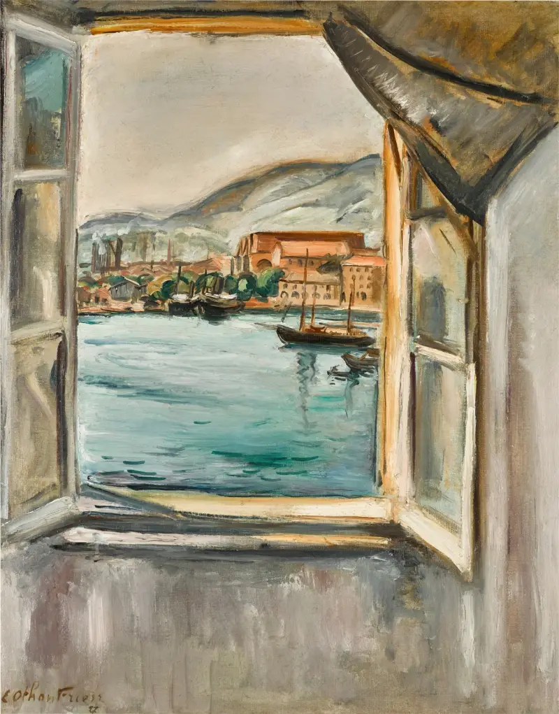 Fönstret mot hamnen i Toulon av Emile Othon Friesz