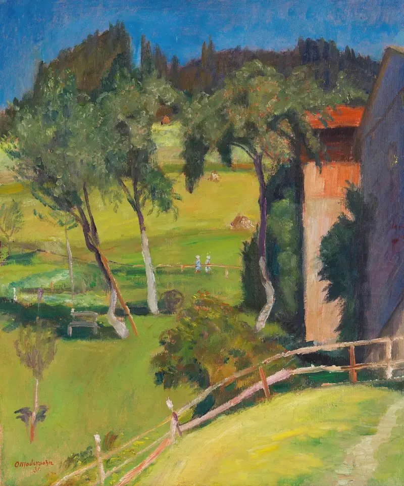 Alte Obstbäume hinter dem Haus, 1931 von Otto Modersohn