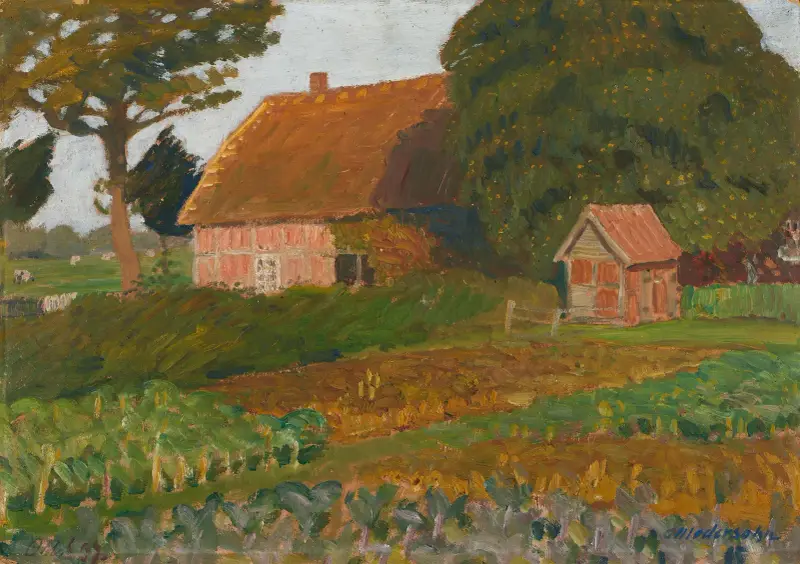Bauerngarten in der Abendsonne von Otto Modersohn