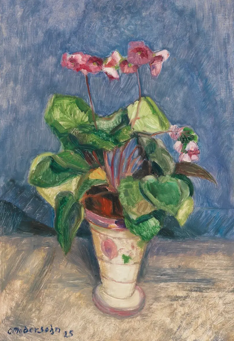 Blühendes Alpenveilchen von Otto Modersohn
