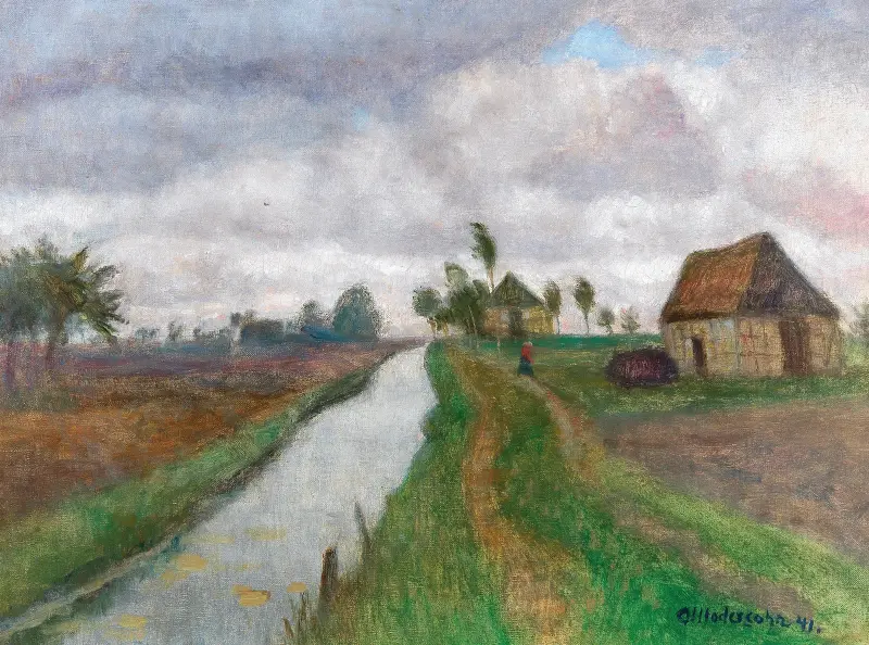 Am Kanal im Moor von Otto Modersohn