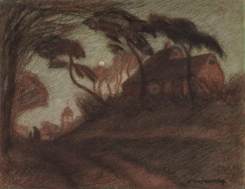 Mondaufgang in Worpswede von Otto Modersohn