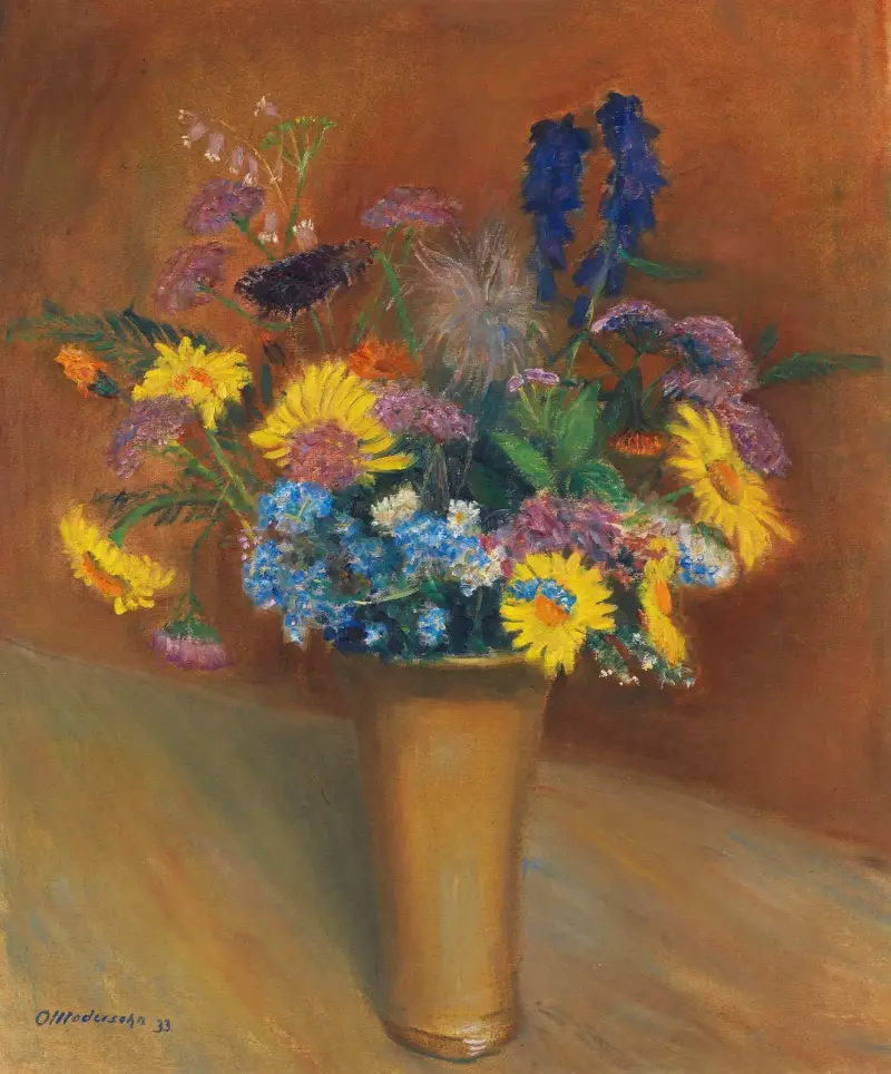 Sommerblumenstrauß von Otto Modersohn