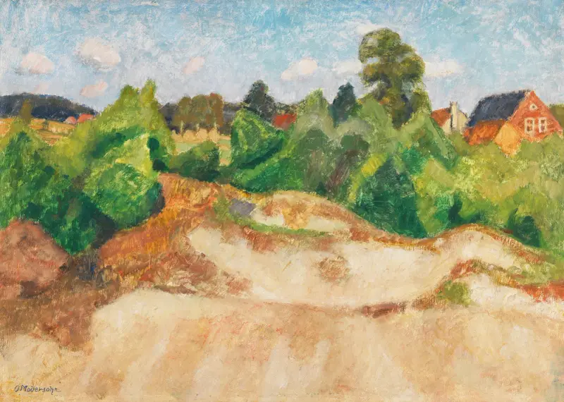 Sommerliche Dünenlandschaft in Quelkhorn bei Fischerhude av Otto Modersohn