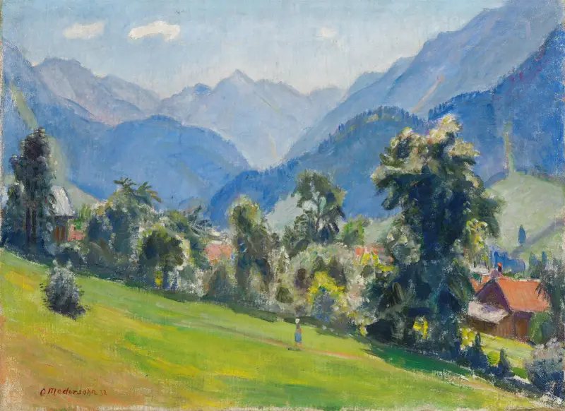 Sommardag i Vorderhindelang av Otto Modersohn