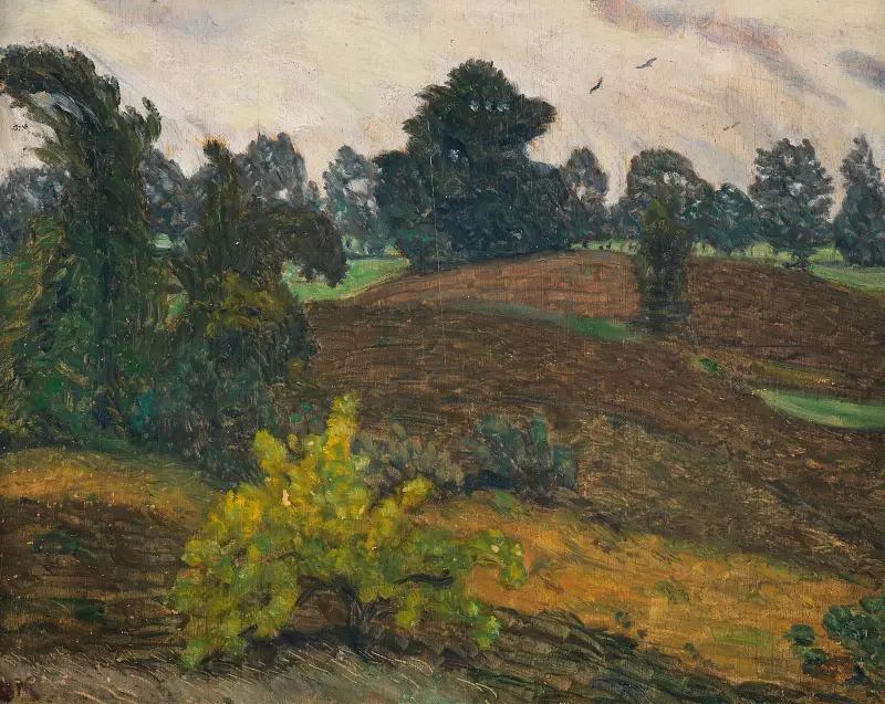 Stürmischer Tag über der Heide von Otto Modersohn