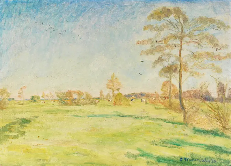 Krajina u Wümme s kravami, Otto Modersohn
