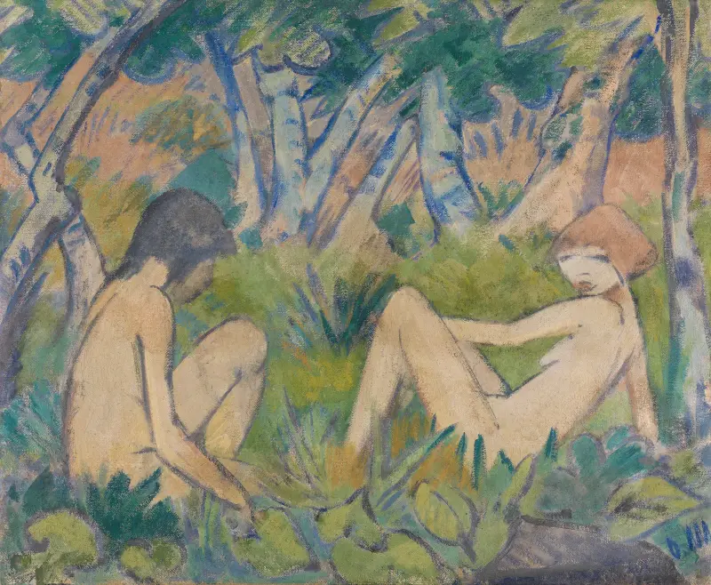 Zwei Mädchen im Walde von Otto Mueller