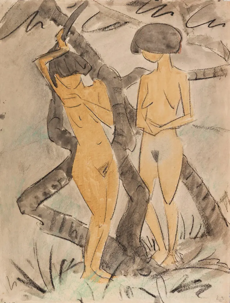 Zwei Mädchenakte, 1923 von Otto Mueller