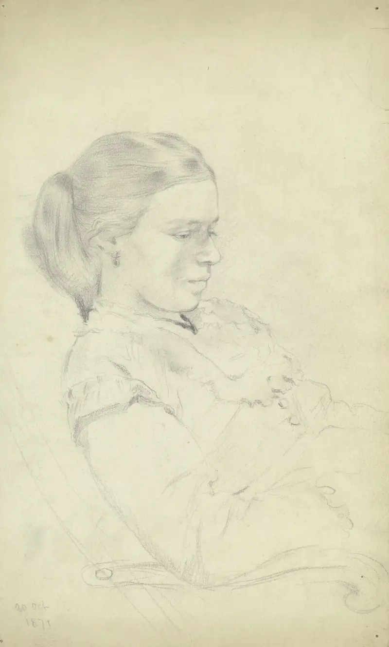Portret Idy Esch w fotelu, Otto Scholderer