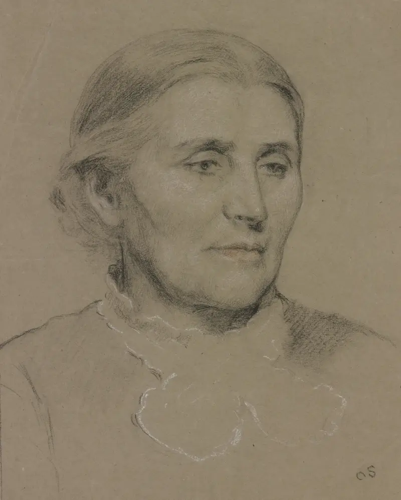 Portret starszej damy zwróconej w prawą stronę, Otto Scholderer