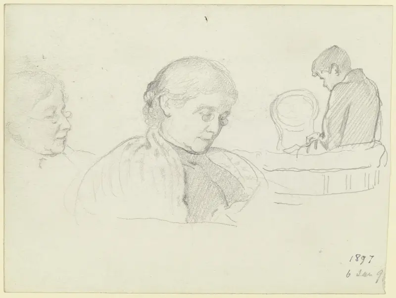 Die Familie des Künstlers (Luise und Victor Scholderer) von Otto Scholderer