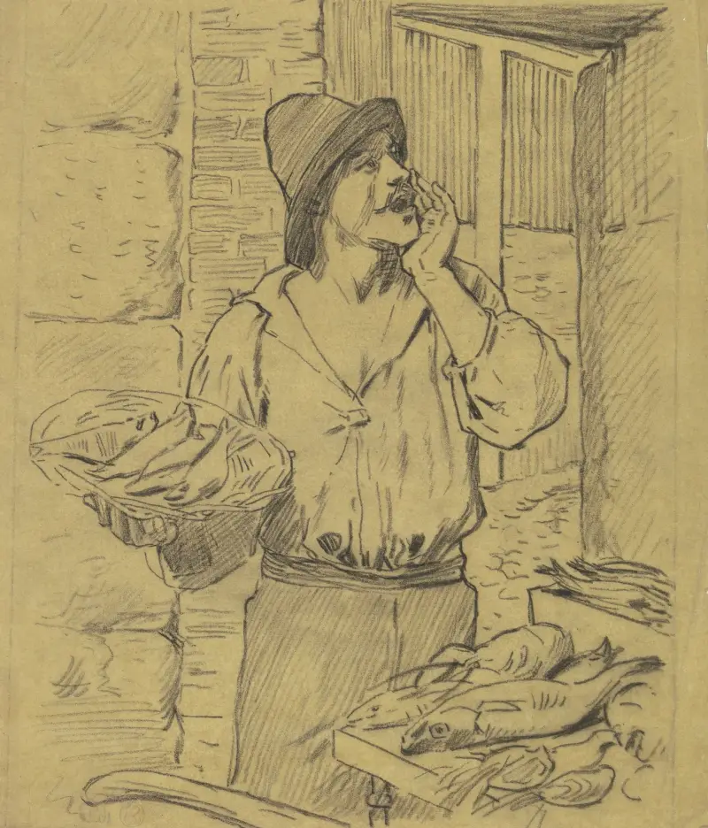 Fischhändler, 1881 von Otto Scholderer