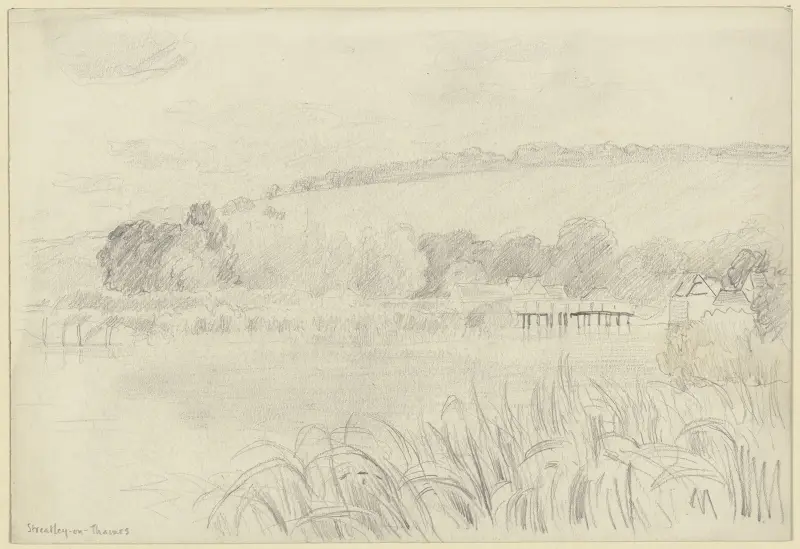 Flusslandschaft bei Streatley-on-Thames av Otto Scholderer