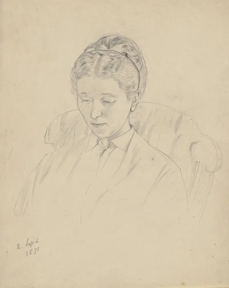Luise Scholderer, im Lehnstuhl sitzend von Otto Scholderer