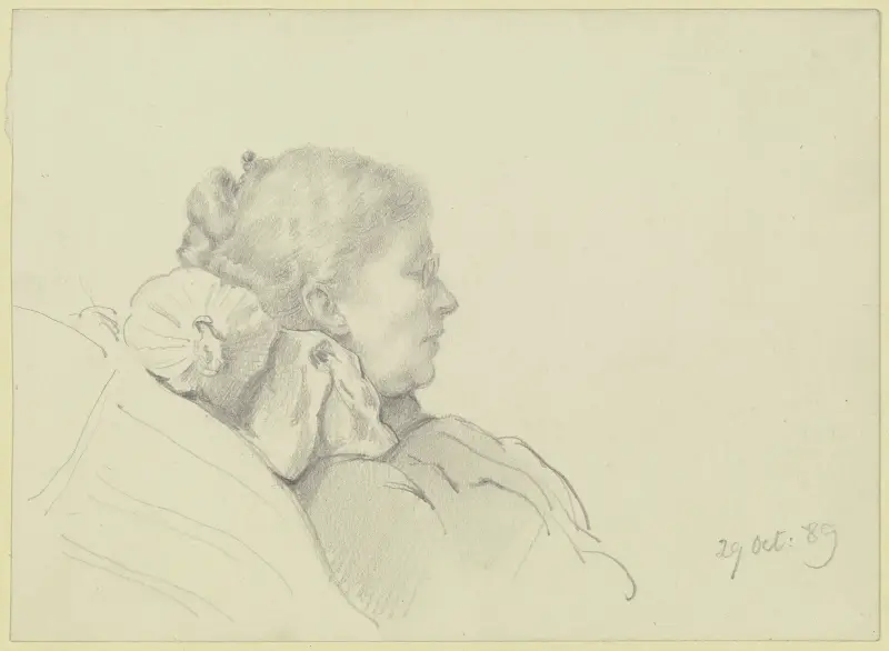 Luise Scholderer czytająca, 1889, Otto Scholderer