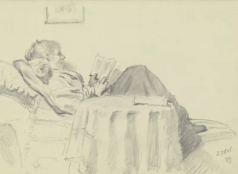 Luise Scholderer lesend, 1889 – Nr. 2 von Otto Scholderer