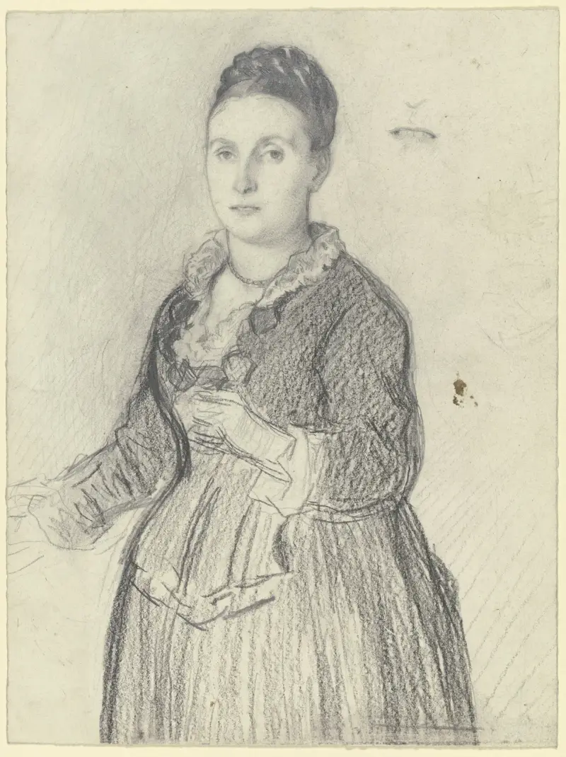 Porträtt av Mrs Tom Plews av Otto Scholderer
