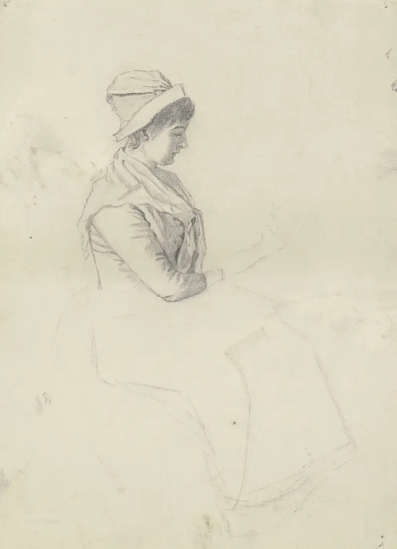 Serviermädchen (Mädchen mit Melone) av Otto Scholderer