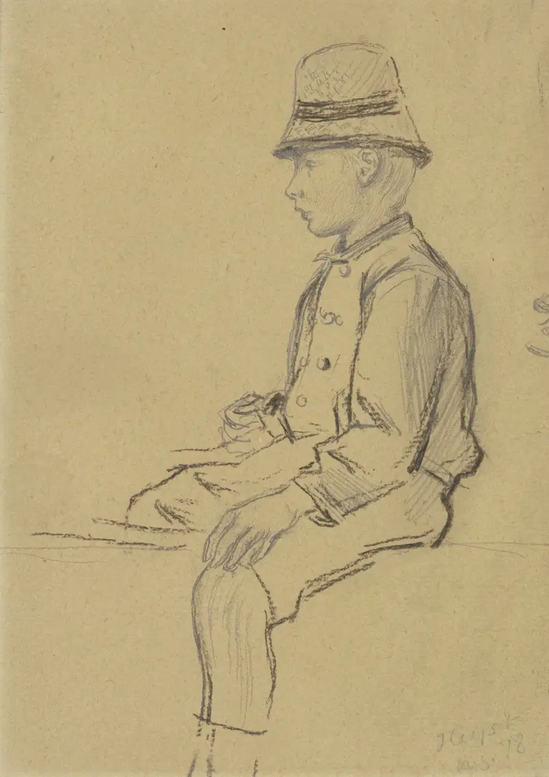 Studie für den 'Eselreiter in den Dünen' von Otto Scholderer