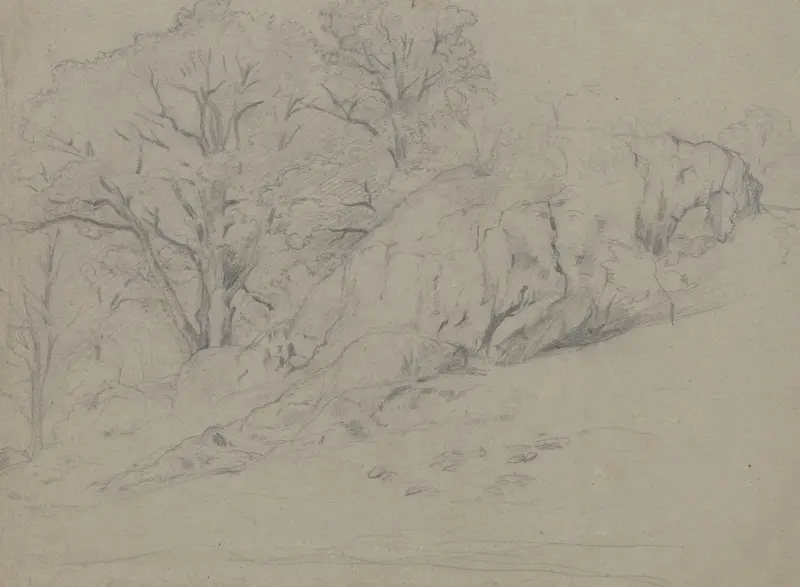 Studie eines Felsens von Otto Scholderer