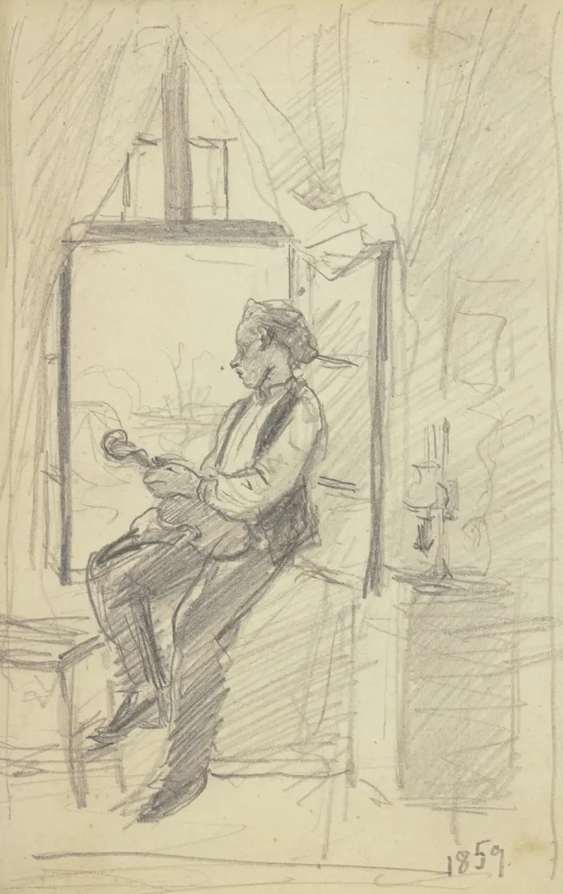 Der Geiger am Fenster von Otto Scholderer