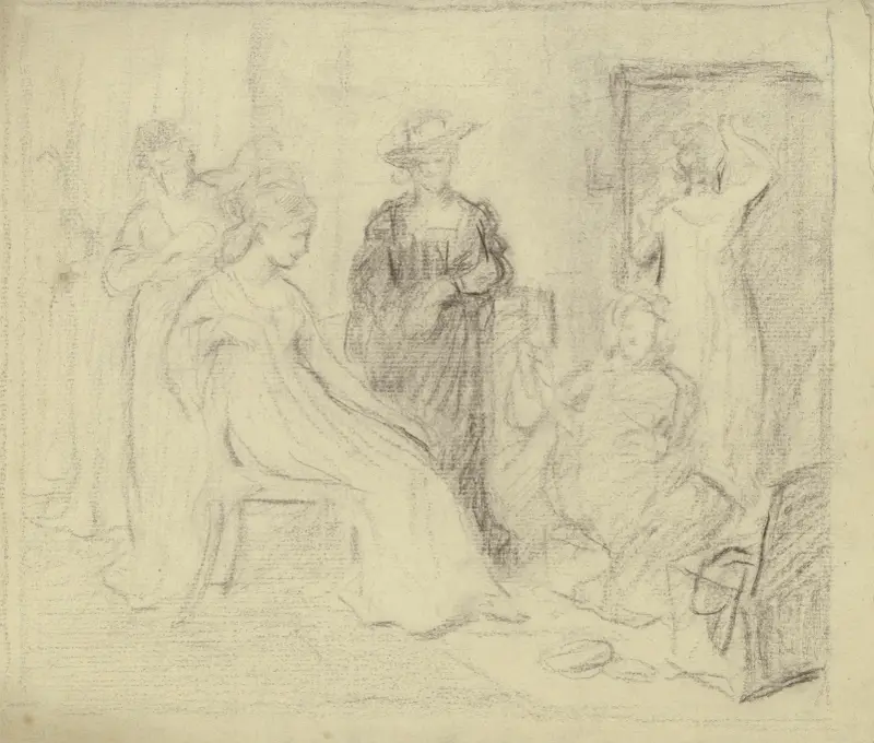 Vorbereitung zum Kostümball, 1879 – Nr. 4 von Otto Scholderer