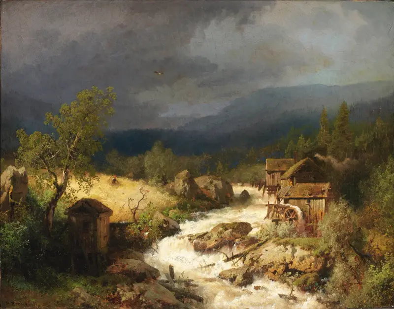 Młyn nad strumieniem, Hermann Ottomar Herzog