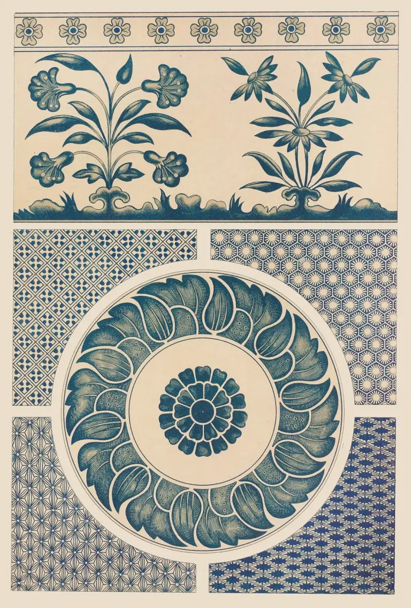 Exempel på kinesisk ornamentik, pl. 17 av Owen Jones
